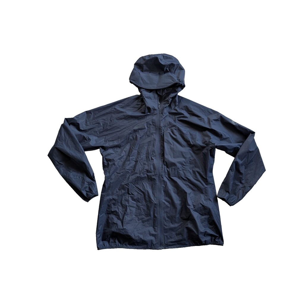 Mammut 1010-27170 Men’s L Navy Hooded Waterproof Rain Shell Jacket Lightweight